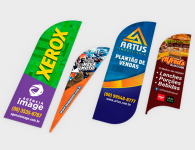 Bandeira para Wind Banner Tecido Helanca 50x150cm - 4x4 - 1 unid