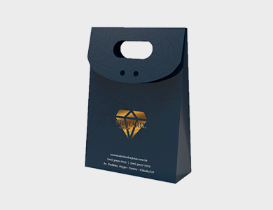 Sacolinha para Bijuteria Couchê 300g Verniz Total Frente 12x16,5x4,5cm - 4x0 - 250 unid