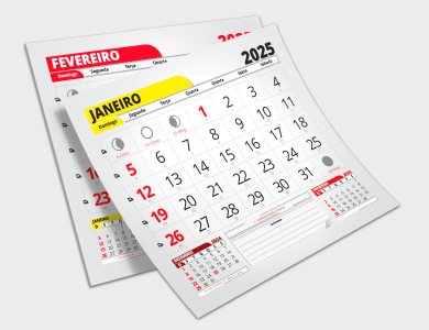 Bloco de Calendário 2025 para Folhinha Simples 18x15,5 cm - 1000 unid