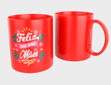 Caneca Café Acrílico 400ml - 1 Cor de Impressão - Central - 1x0 - 50 unid
