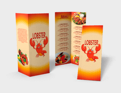 Cardápio com 1 Vinco Couchê 300g Laminação Fosca A4  - 4x4 - 25 unid