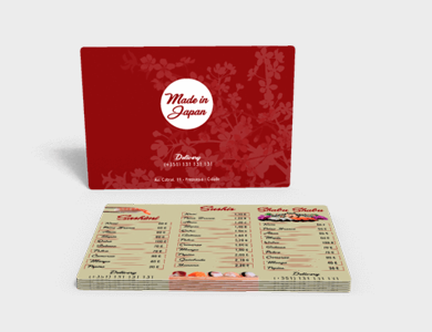 Cardápio em PVC 0,76mm Cristal Frente e Verso 30x45cm 1 Folha - 4x0 - 10 unid