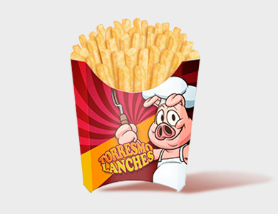 Embalagem de Batata Pequena Supremo 300g Sem Verniz 8,5x4x9,2cm - 4x0 - 100 unid