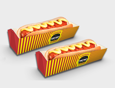 Embalagem para Cachorro Quente/Hot Dog Papel Alimentício 270g com Película Antigordura 18,5x6x4cm - 4x0 - 100 unid