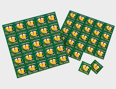 Folha Cupom de Desconto Couchê 120g Sem Verniz 25 Espaços 21x21 cm - 4x1 - 1000 unid