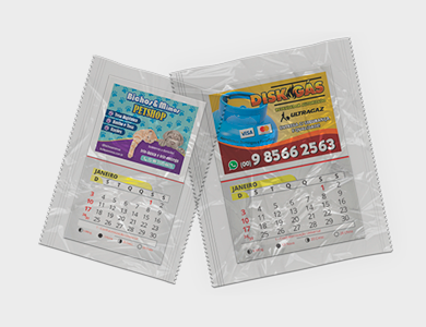 Ímã de Geladeira Promocional com Bordas Brancas - Bloco de Calendário 2025 e Embalado Individualmente 4x5cm - 4x0 - 5000 unid