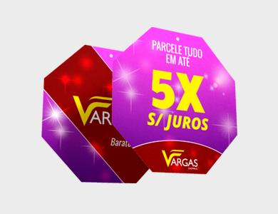 Móbile Octagonal Pequeno PVC 0,3 mm Verniz Frente e Verso 14x14 cm - 4x4 - 250 unid