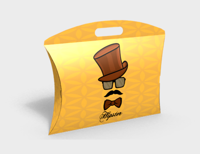 Caixa Travesseiro Média com Alça Couchê 300g Laminação Fosca e Verniz Localizado 28,2x6,1x23,7cm - 4x0 - 1000 unid