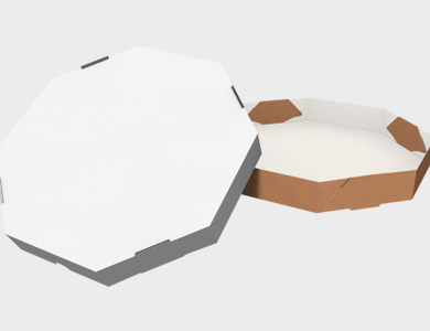 Caixa de Pizza Branca Octagonal 30x30cm - Sem Impressão - 50 unid