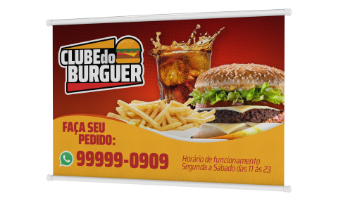 Banner com Bastão Largo 280g 60x40cm - 4x0 - 250 unid